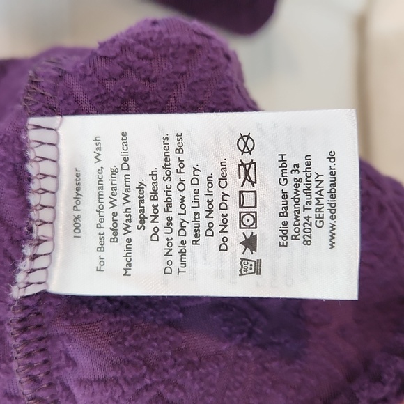 Eddie Bauer 1/4 zip longsleeve purple textured lightweight size L - Picture 7 of 8
